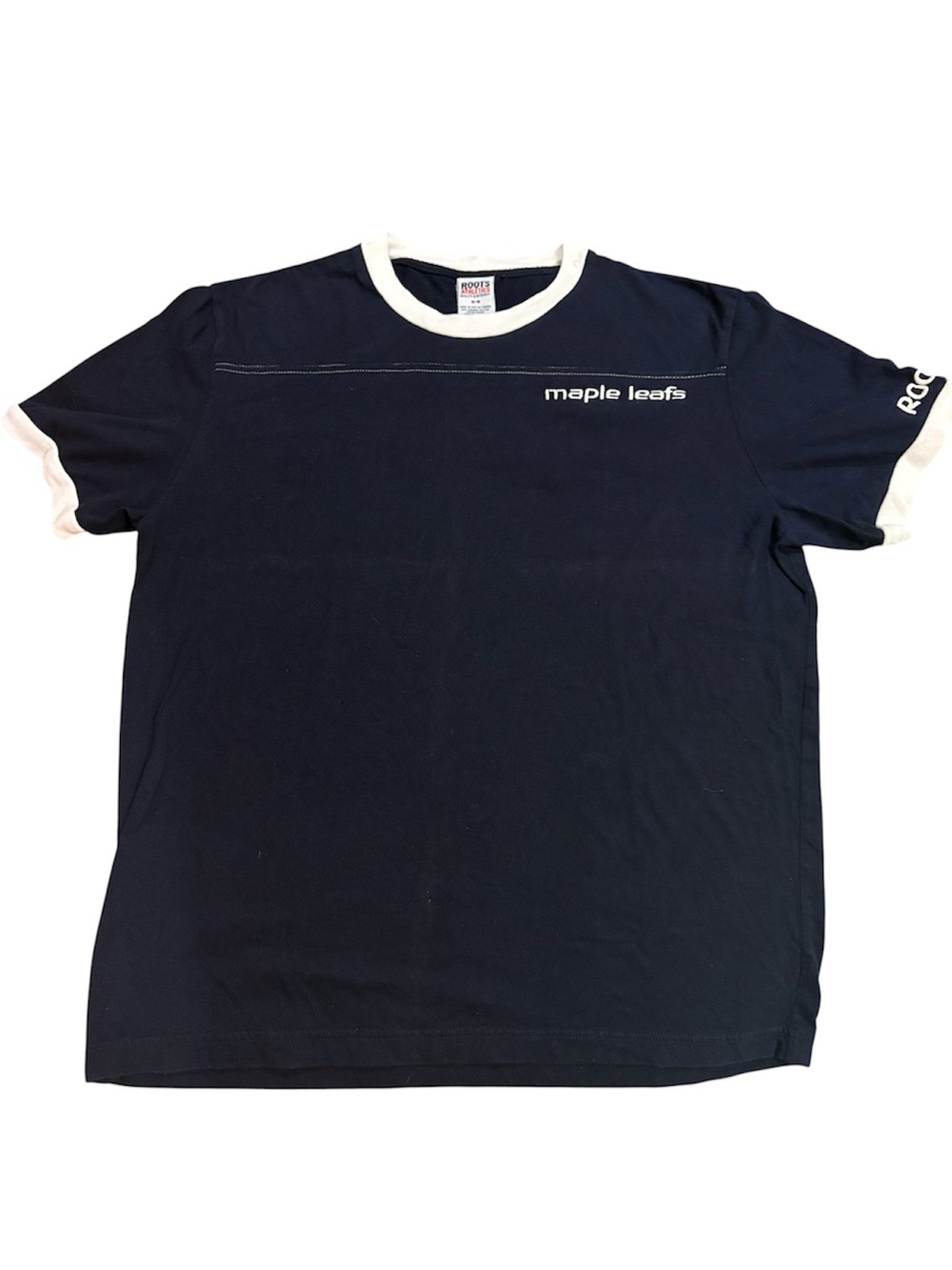 Vintage Roots NHL Maple Leafs Navy Ringer T-Shirt MADE IN CANADA